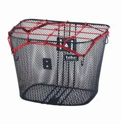 Net Til Cykel Kurv. Rød Med Kroge – Monteres På Kurv På Cyklen.