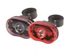 Cykel Lygtesæt. 1 LED 0,5W For Ø22,2-25,4mm/Bag Ø25,4-31,8mm Inkl. 4xAAA