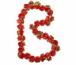 Blomsterkrans Rød Plast Til Cykelkurv