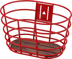 CYKELKURV RØD ALU. TRÆ BUND